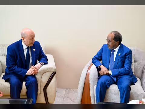 الرئيس العليمي يبحث والرئيس الصومالي جهود مكافحة الارهاب والمليشيات المسلحة