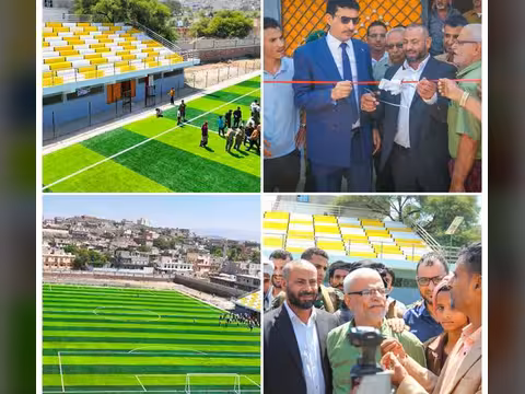 برعاية رئيس الوزراء..  محافظ الضالع يفتتح ملعب الصمود الرياضي بعد استكمال إعادة تأهيله