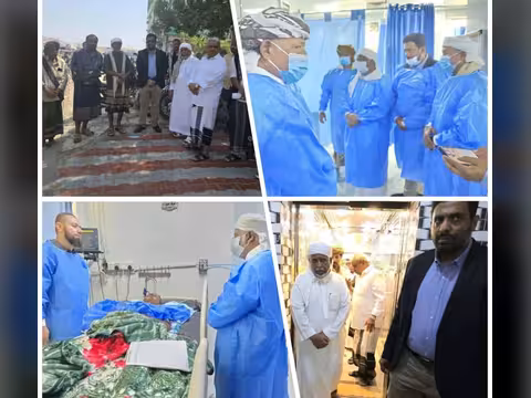 الشيخ محمد عوض البسيري يتفقد جرحى هجوم معسكر العلم في مستشفيات المكلا